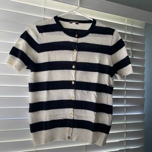 J Crew Lightweight Cashmere Stripped Cardigan